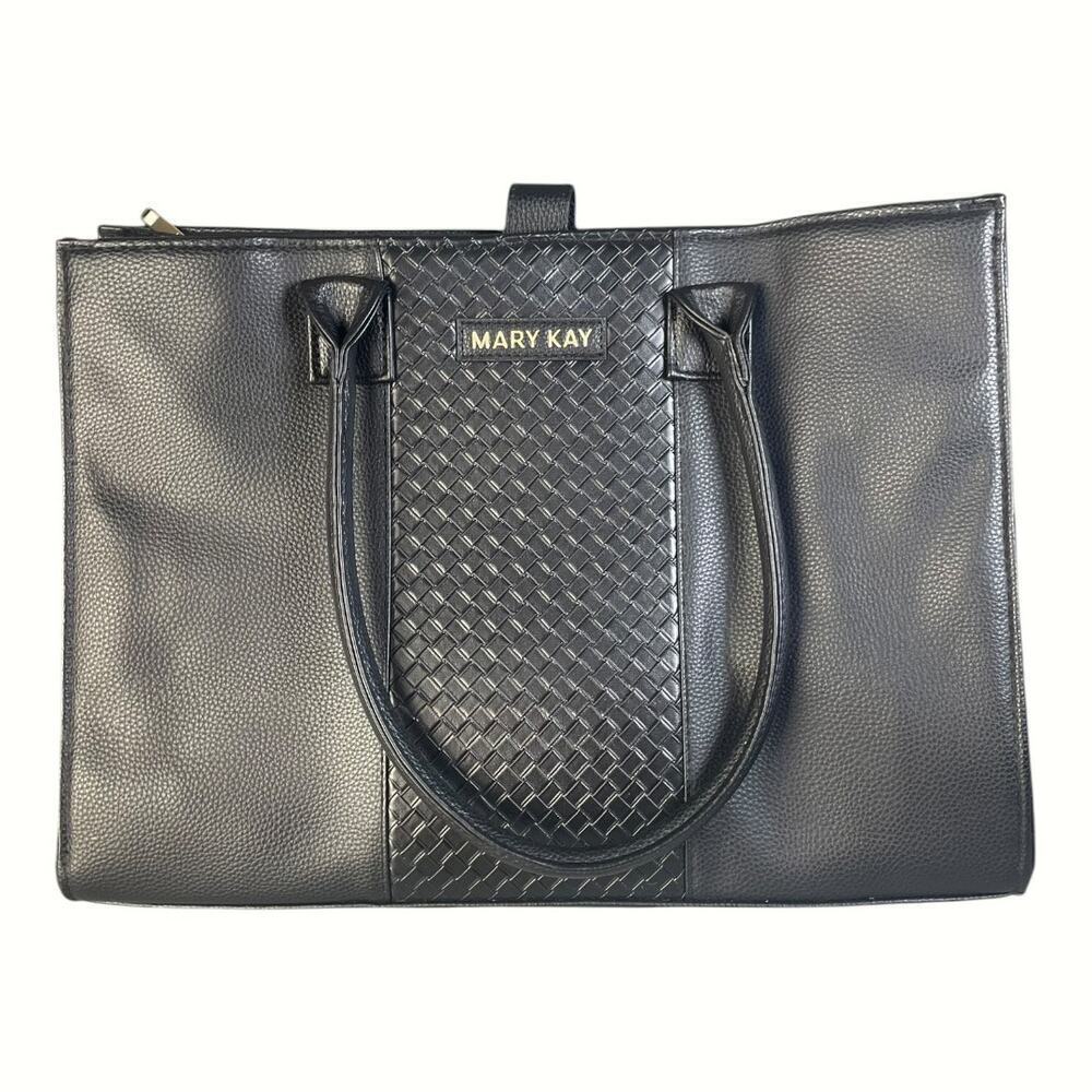 Mary Kay Black Faux Leather Consultant Tote Bag